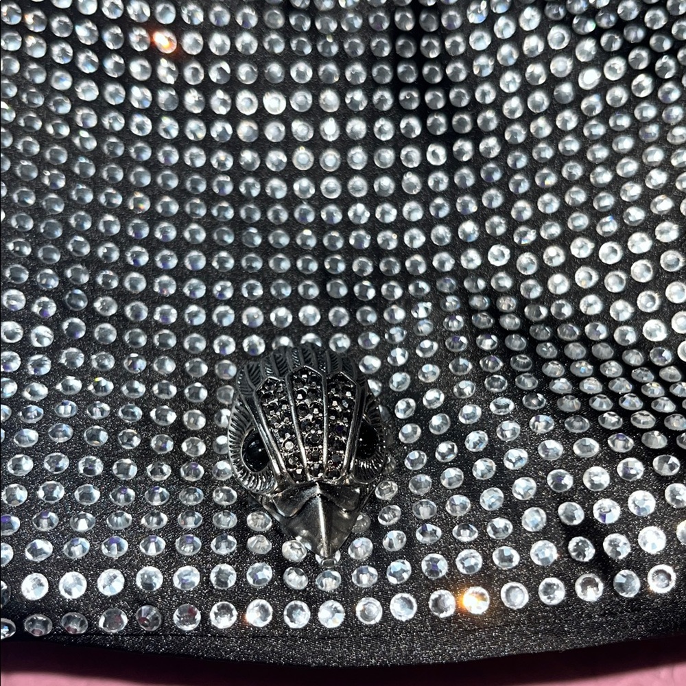 Kurt Geiger Black and Silver rhinestone Studded Shoulder Bag nwt - Picture 10 of 12